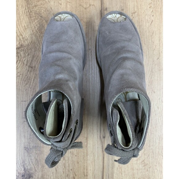 Fly London Yema Women’s EU 38 US 7.5 Ankle Bootie Wedge Heel Laced Back - Picture 12 of 16